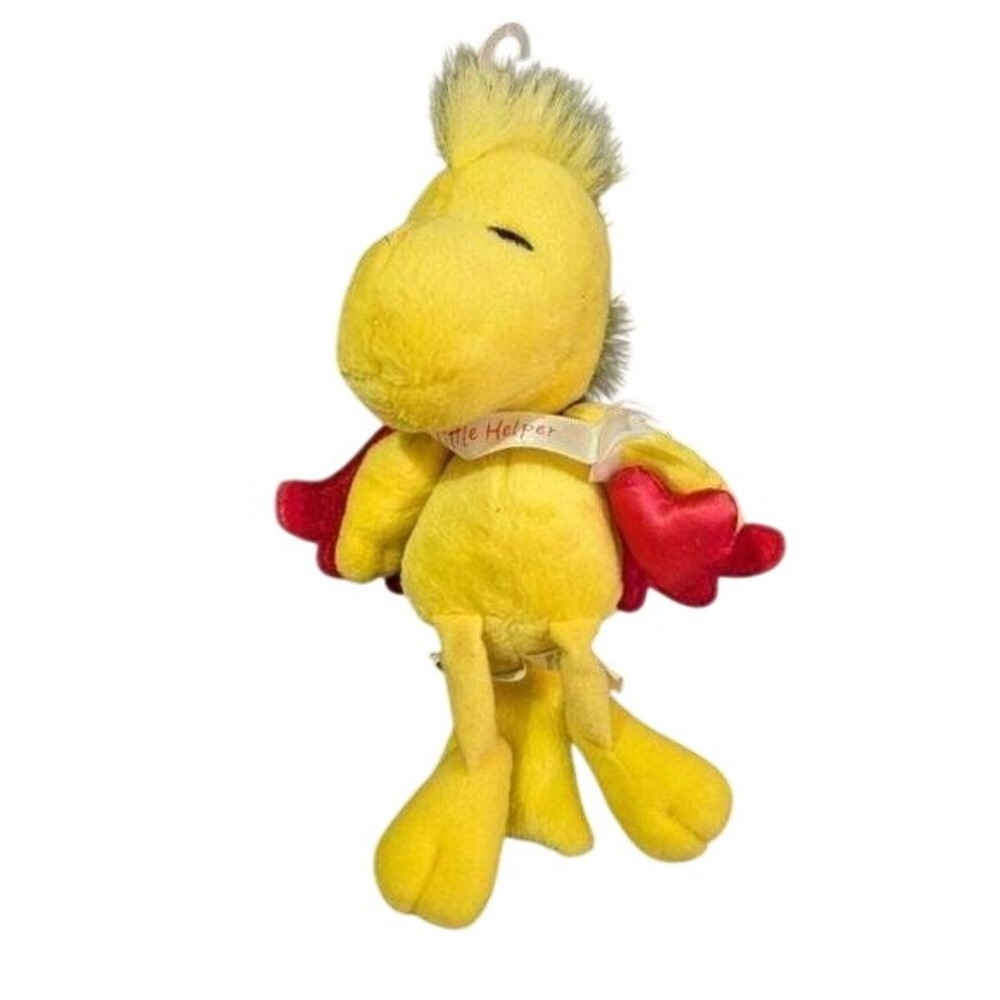 Hallmark Peanuts Woodstock Plush Santas‎ Little Helper Red Wings Yellow Bird 7in